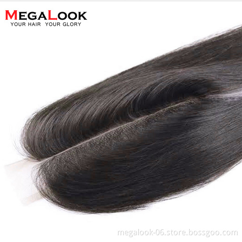 Megalook Hair Discounts Wholesale Cheap Brazilian Straight Human Hair Kim K 2*6 2X6 Lace Closure